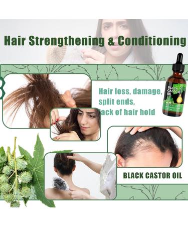 Premium Organic Black Castor Oil for Eyelashes & Eyebrows - 60ML Cold Pressed Hair Growth Solution - Buy Online on GoSupps.com