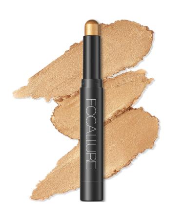 FOCALLURE Shimmer and Matte Cream Eyeshadow Stick Smooth Brilliant Eye Brightener Pencil High Pigment Eye Highlighter Pen for Women Long Lasting Waterproof Eye Shadow and Liners Makeup (CORAL)