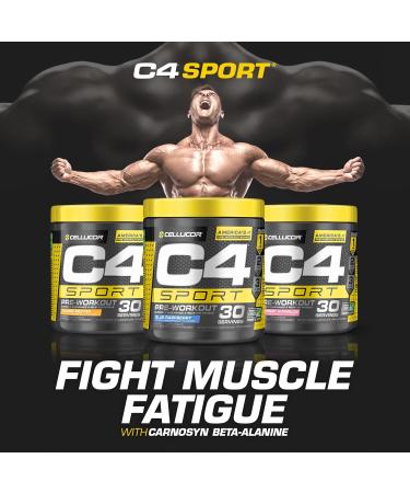 C4 Sport Pre Workout Powder Blue Raspberry | Informed Choice Certified + Sugar Free Pre-Workout Energy Supplement for Men & Women | 135mg Caffeine + Creatine Monohydrate | 30 Servings Blue Raspberry PowderEnergy - Buy Online on GoSupps.com