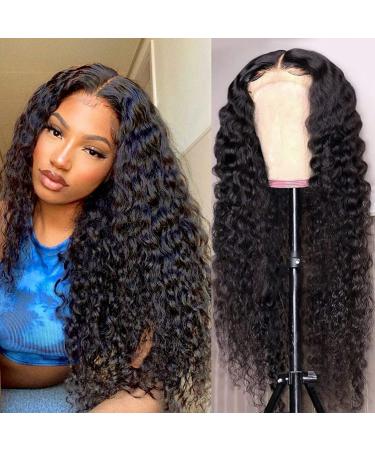 Midulla 26 Inch HD Lace Front Wigs Human Hair Deep Wave Wig 180% Density Brazilian Deep Wave Wigs for Black Women 10A Curly Human Hair Wig 4x4 Deep Wave Human Hair Wigs Pre Plucked With Baby Hair 26 Natural Color Deep Wa...