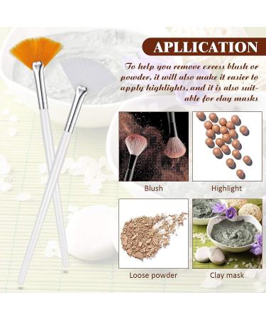 8-Piece Long Handle Fan Facial Brush Set for Makeup Peel - White Orange - Buy Online on GoSupps.com