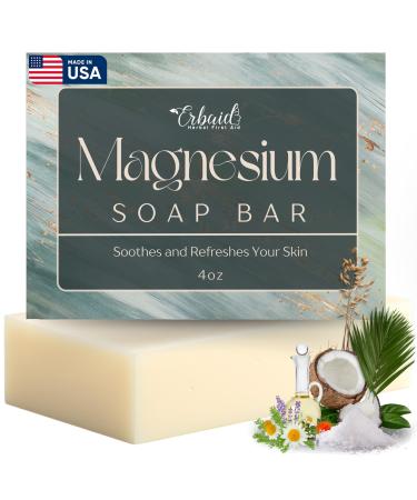 Dead Sea Magnesium Soap Bar Deep Cleansing Moisturizing Body Soap for Dry Itchy and All Skin Types Shower Soap Soothes Muscles and Joints All-Natural Exfoliating Face and Body Wash Made in USA