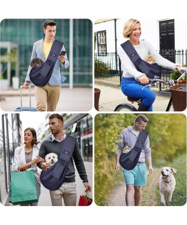 Cuby Dog Sling Carrier for Small Dogs & Cats - Travel Pet Bag (Grid Tissue Blue) - Lightweight & Comfortable - Buy Online on GoSupps.com
