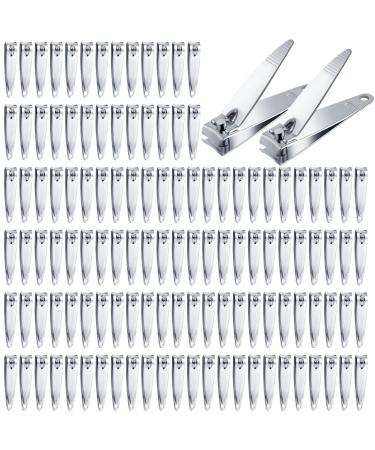 Hestya 300 Pieces Nail Clippers Bulk Stainless Steel Clipper Bulk Flat Toenail Clippers Portable Sturdy Nail Cutter Manicure Trimmer Curved Edge Pedicure for Men Women Toe Travel