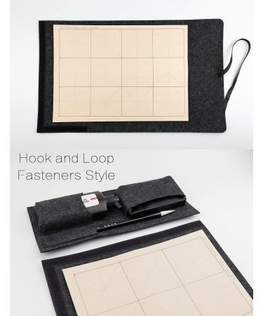 Qiming Wenfang Chinese Calligraphy Brush Set with Portable Roll-up Mat - 5pcs Set (9cm) - Buy Online on GoSupps.com