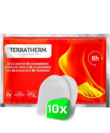 Toe Warmers Adhesive - 5, 10 or 30 Pairs - air Activated Toe Warmers, Safe, Natural and Long Lasting Heat- Ultra Thin and odorless, Disposable Toe Warmers 10 Pairs
