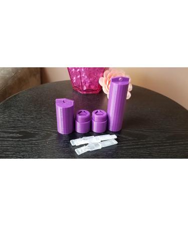 Travel Eye Drop Vials Holders - Pack of 2 - Short & Tall Sizes - Screw-On Lid - Znet3D (Purple) for International Shipping - Buy Online on GoSupps.com