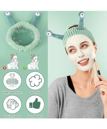 MUNSKT 3 Pieces Face Wash Headband with Two Face Wash Wristbands Skin Care Headband Spa Headband Facial Makeup Head Band Snail Frog Crab Headband Coral Fleece eadband for Washing Face - Buy Online on GoSupps.com