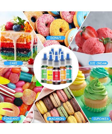 Gel Food Coloring - 10 Vivid Colors Gel Based Flavorless Edible Food Colouring Dye Cake Decorating Set for Kids Baking Macaron Frosting Fondant Cookie (6ml/Bottles) 6 ml (Pack of 10) - Buy Online on GoSupps.com