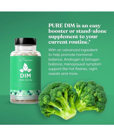 DIM Supplement 200mg for Energy, Stress Relief, Estrogen Balance & Menopause Support - 60 Vegetarian Capsules - Buy Online on GoSupps.com