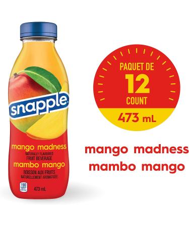 Snapple Naturally Flavoured Fruit Beverage Mango Madness 473mL 12-Count Mango Madness 1 Count (Pack of 12) - Buy Online on GoSupps.com