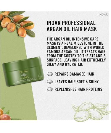 Inoar Brazilian Hair Mask with Argan Oil 250g - Nourishing Hair Treatment | International Shipping Available - Buy Online on GoSupps.com