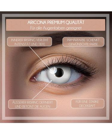 Aricona White Zombie Contact Lenses - Daily Colored Halloween Lenses for Costume Parties - No Prescription Needed - Buy Online on GoSupps.com