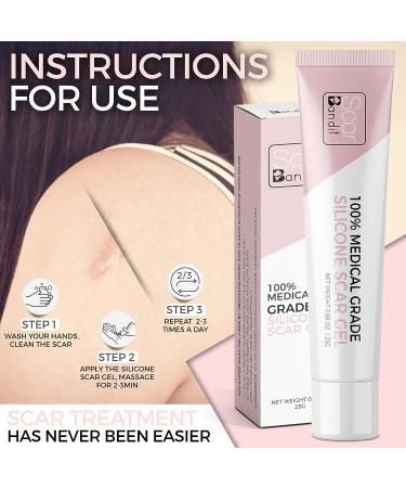 Scarbandit Advanced Scar Gel - Non-Sticky Silicone for Keloid, Stretch Marks, Acne & Surgical Scars - 45g - Buy Online on GoSupps.com