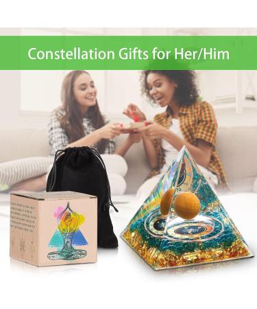 HuiJuKeJi Scorpio Constellation Orgonite Pyramid with Tiger Eye Stone Birthstone - Energy Healing Crystal for Astrology, Reiki, Chakra Meditation - 6cm - Buy Online on GoSupps.com
