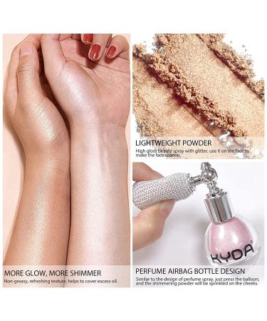 KYDA Highlighter Powder Spray - Champagne Gold | Shimmer Sparkle Makeup for Face & Body - Buy Online on GoSupps.com