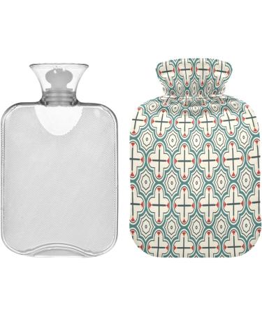Moroccan Hot Water Bottle with Soft Fleece Cover - 2L Hot Water Bag for Comfort & Pain Relief - Buy Online on GoSupps.com