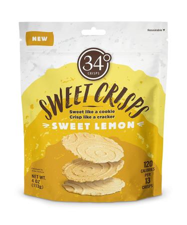 34 Degrees Sweet Crisps Variety Pack - Lemon, Vanilla, Chocolate | Thin & Crunchy | 3 Pack (4oz each) - Buy Online on GoSupps.com