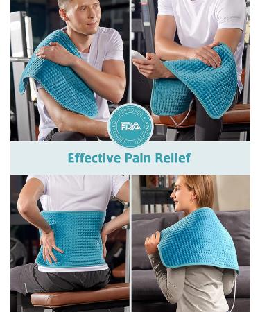 XXX-Large Heating Pad for Back Pain Relief | 12x24 Electric Hot Pad with Moist/Dry Heat Therapy | 6 Temp Settings, Auto Shut-Off | Machine-Washable Grayish Purple - Buy Online on GoSupps.com