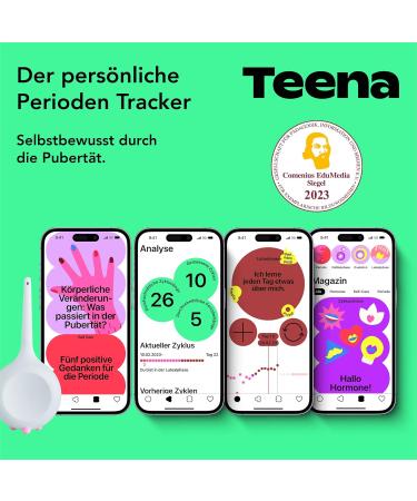 Teena: Smart Period Tracker for Teenagers | Predict Menstruation & Informative App | Pastel Pink - International Shipping Available - Buy Online on GoSupps.com