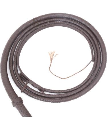 Authentic Indiana Jones Style 10.0 Feet Dark Brown Leather Bullwhip | Genuine 8 Plait Cowhide Whip - Buy Online on GoSupps.com