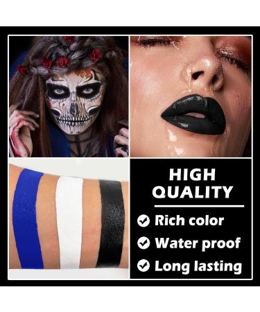 4PCS Liquid Lipstick Makeup Kit - Black Blue White Fake Blood for Halloween | Smudge-Proof & Long-Lasting Lip Gloss for Adults | Goth Makeup Set A - Buy Online on GoSupps.com