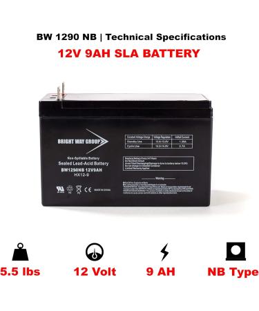 Buy 12V 9Ah Rechargeable SLA Battery - Nut & Bolt Terminal BW1290 for Generator Jump Starter & Lawn & Garden - Fast International Shipping - Buy Online on GoSupps.com