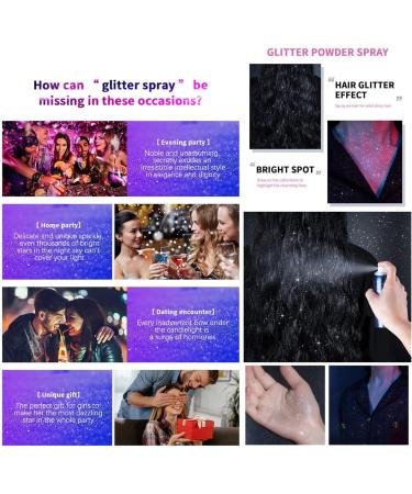 MUUNY Glitter Spray for Hair and Body Shimmer Silver Glitter Spray Glitter Spray for Hair and Body Shimmer Silver Glitter Hairspray for Women Hair and Body Glitter Spray (1pcs) - Buy Online on GoSupps.com