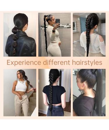 MY-LADY Long DIY Braided Ponytail Extension - 34 Yaki Straight Wrap-Around Synthetic Hairpiece in Silver Grey White - Buy Online on GoSupps.com