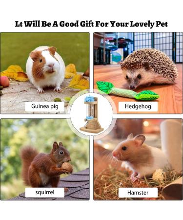 Vibbang Hamster Water Bottle with Stand Adjustable Wooden Small Animal Hanging Water Auto Dispenser Stand No Drip Feeder for Guinea Pig Mice Chinchillas Rat Hamster Gerbil Gerbils Degus (125ML) - Buy Online on GoSupps.com