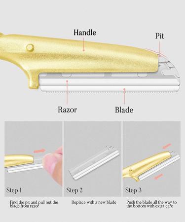 Ennva Eyebrow Razor for Women - 7 Blades Facial Dermaplaning Tool - Gold Eyebrow Trimmer and Shaper for Peach Fuzz - Exfoliating Face Razor for Eyebrows - Buy Online on GoSupps.com