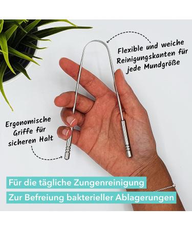 Qikfresh 100% Stainless Steel Tongue Cleaner (2-Pack) | Durable Bad Breath Solution | Fairtrade Cotton Travel Bags | Oral Hygiene for All Ages - Buy Online on GoSupps.com