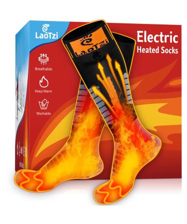 5000mAh Rechargeable Heated Socks for Men and Women, Warm and Thermal Battery Powered Electric Socks for Ski/Hunting/Fishing/Sleeping/Indoor/Outdoor/Sports/Winter, Machine Washable and Unisex (6-13US)