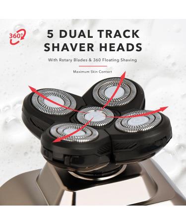 Best Head Shaver for Bald Men | 5D Rotary Detachable Electric 5-in-1 Waterproof Cordless Shaver - Buy Online on GoSupps.com