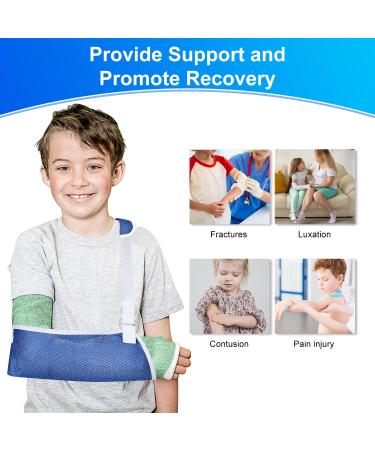 Kids Mesh Arm Sling - Adjustable Shoulder Immobilizer for Broken Bones - Blue S - Buy Online on GoSupps.com