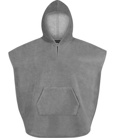 normani children's bath poncho - bath towel for toddlers made of cotton with hood - bath towel bathrobe grey 70 cm x 75 cm