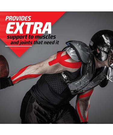 Physix Gear Sport Kinesiology Tape (2 Pack or 1 Pack)  Best Waterproof Muscle Support Adhesive  2in x 16.4ft Roll Uncut  Physio Therapeutic Aid for Injury Recovery Red (1 Pack + eGuide) - Buy Online on GoSupps.com