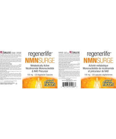 Natural Factors Regenerlife NMNSURGE 150 mg 120 vegetarian capsules Metobolically Active (Vitamin B3) Nicotinamide Mononucleotide (NMN) Healthy Aging Support - Buy Online on GoSupps.com