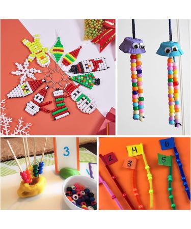 Pony Beads Set - 3600 Pcs 6x9mm Multi-Colored Plastic Craft Beads Bulk - Rainbow Hair Beads - 24 Assorted Colors for DIY Jewelry Making - Buy Online on GoSupps.com