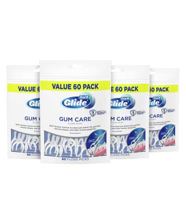 Oral B Glide Dental Floss Picks, Gum Care, 60 Count, Pack Of 4 Gum Care Floss Picks (4 Bags) - Buy Online on GoSupps.com