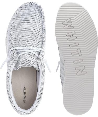 WHITIN Men's Slip On Loafers with Foam-Cushioned Footbed - Moc Toe Inspired Knit_ Grey White - Buy Online on GoSupps.com