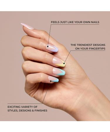 KISS Voguish Fantasy Press On Nails - Glam & Glow White Short Squoval | 28 Nails & Nail Glue Included - Buy Online on GoSupps.com
