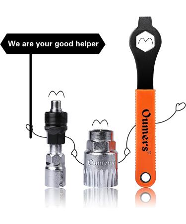 Oumers Bike Crank Extractor & Bottom Bracket Remover Kit with 16mm Spanner - Professional Bicycle Repair Tool - Buy Online on GoSupps.com