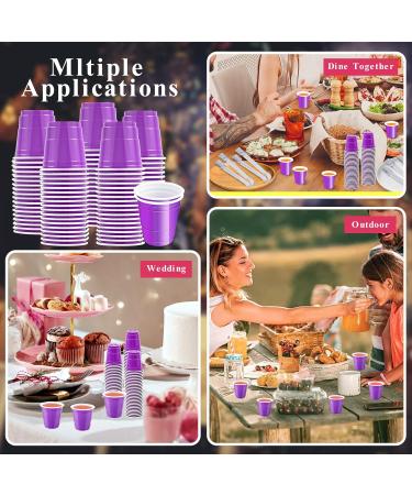 Cynquma 200Pcs 2oz Purple Plastic Shot Glasses - Disposable Mini Party Cups for Drinking and Tastings - Buy Online on GoSupps.com