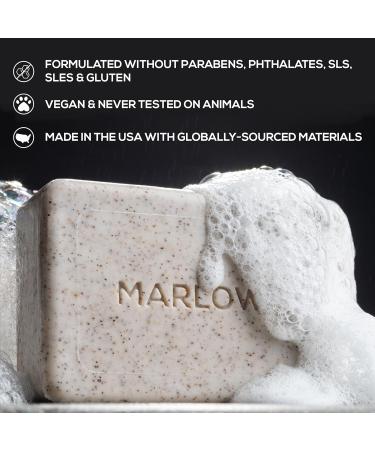 MARLOWE. No. 102 Men's Body Scrub Soap 7 oz (12 Bars) Warm Santal Scent Best Exfoliating Bar for Men Made with Natural Ingredients Apricot Seed Powder Shea Butter Olive Oil Green Tea Extracts Warm Santal 7 Ounce (Pack of 12) - Buy Online on GoSupps.com