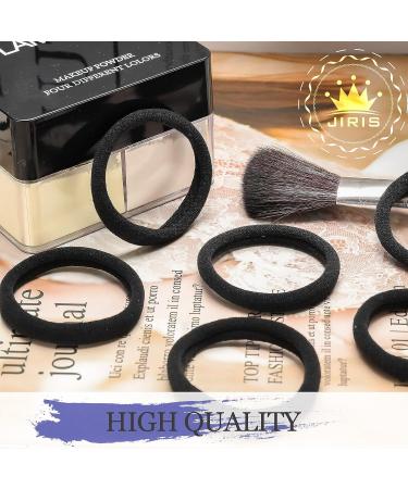 JIRIS 50Pcs Black Cotton Seamless Hair Ties for Women - Soft Ponytail Holders for Thick & Curly Hair - No Crease, No Damage Elastics - Includes Storage Box - Buy Online on GoSupps.com
