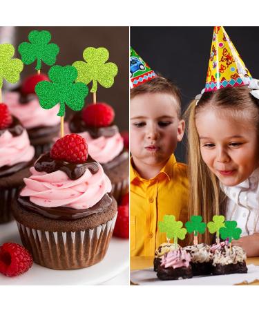 6 PCS St Patrick's Day Cupcake Toppers Glitter Clover Cupcake Picks St Patrick's Day Party Cake Decoration - Buy Online on GoSupps.com