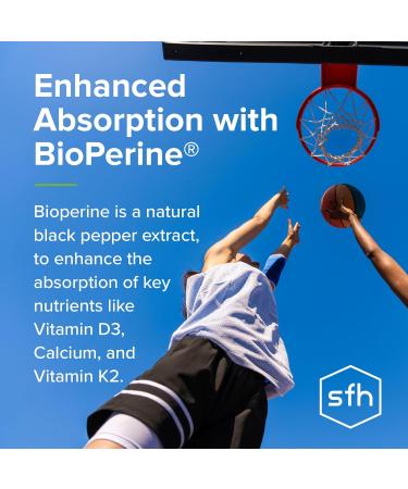 SFH K2+D3 & Calcium: The Ultimate 3-in-1 Formula for Bone Immune and Cardiovascular Health 60 Capsules - Buy Online on GoSupps.com