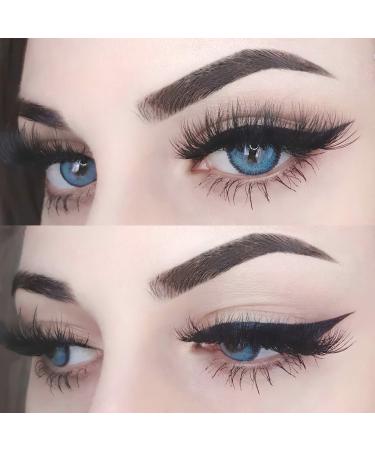 Blue colored contact lenses Viola Blue Blue very strongly covering silicone Comfort Novelry from Glamlens + container - 1 pair (2 pieces) - Dia 14.50 - With strength -1.00 diopters -1.0 diopters 8.8 millimeters 14.50 millimeters 2.0