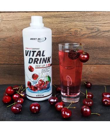 Best Body Nutrition Vital Drink Zerop - Cherry | Sugar-Free Beverage Concentrate Makes 80 Liters | 1L Pack - Buy Online on GoSupps.com